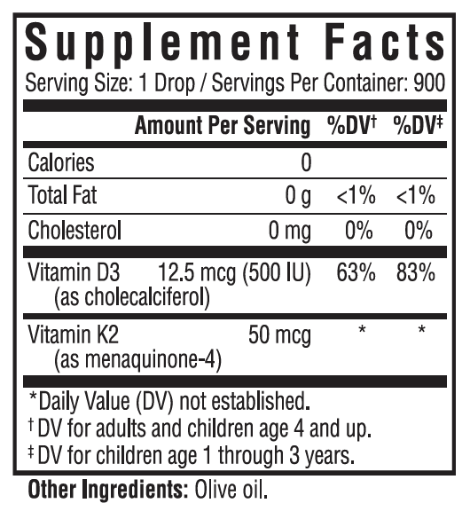 Vitamin D3 + K2 Drops